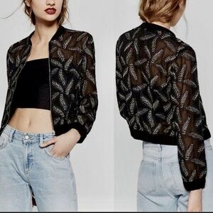 Zara Black and Silver Bomber Jacket